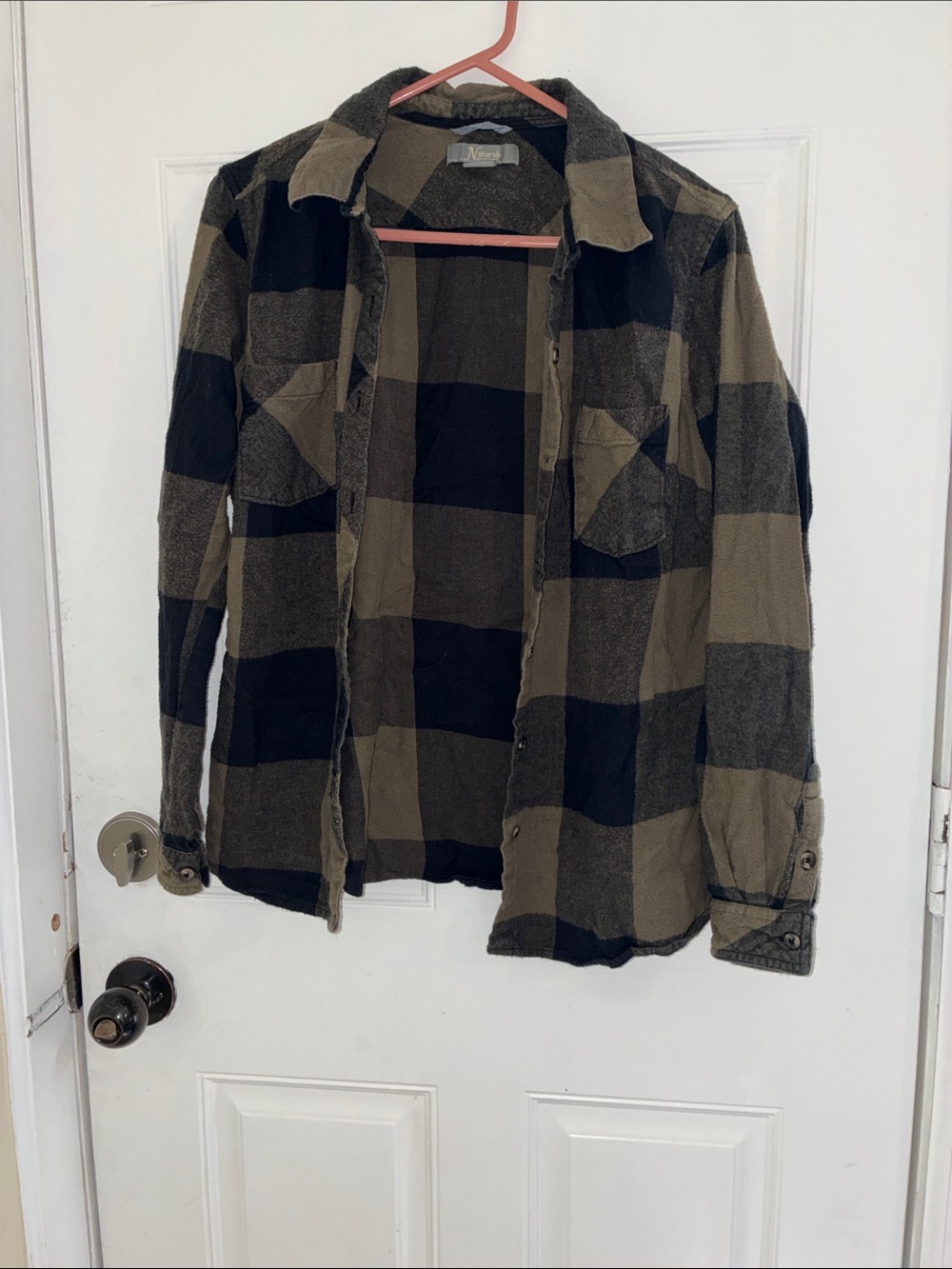 Natural Reflections Olive & Black Plaid Lightweight Shacket
